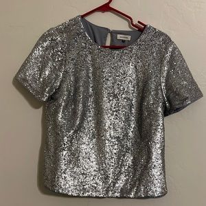Court and Rowe silver  Sequin blouse size M